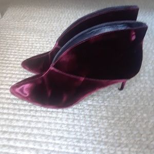 Boden Deep Berry Velvet Ankle Boot
